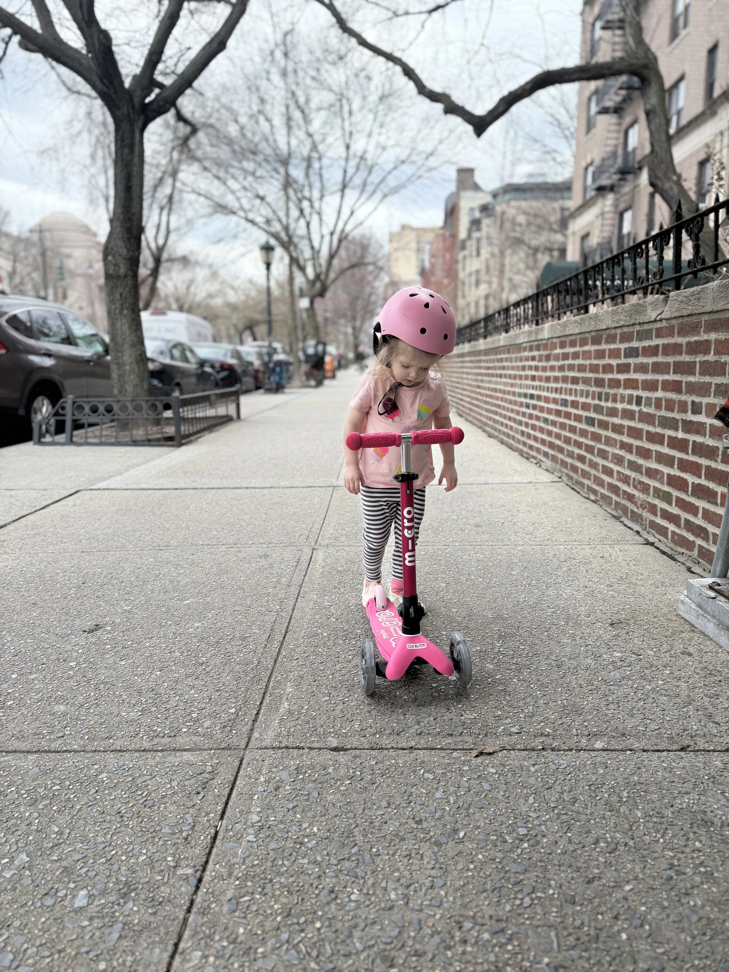 Young child in New York City, representing parenting in an urban environment