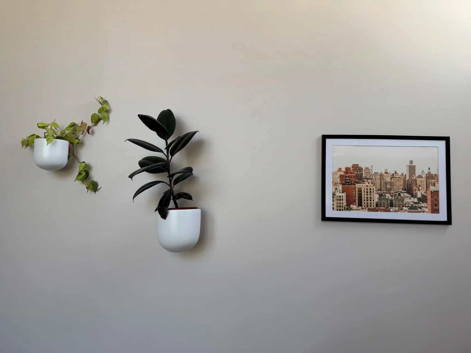 Calming therapy office in Brooklyn with artwork and plants for perinatal mental health counseling