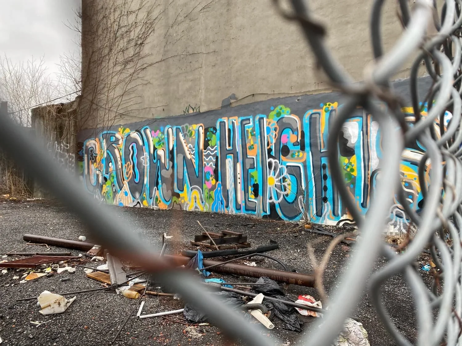 Graffiti Wall that says 'Crown Heights' in Brooklyn