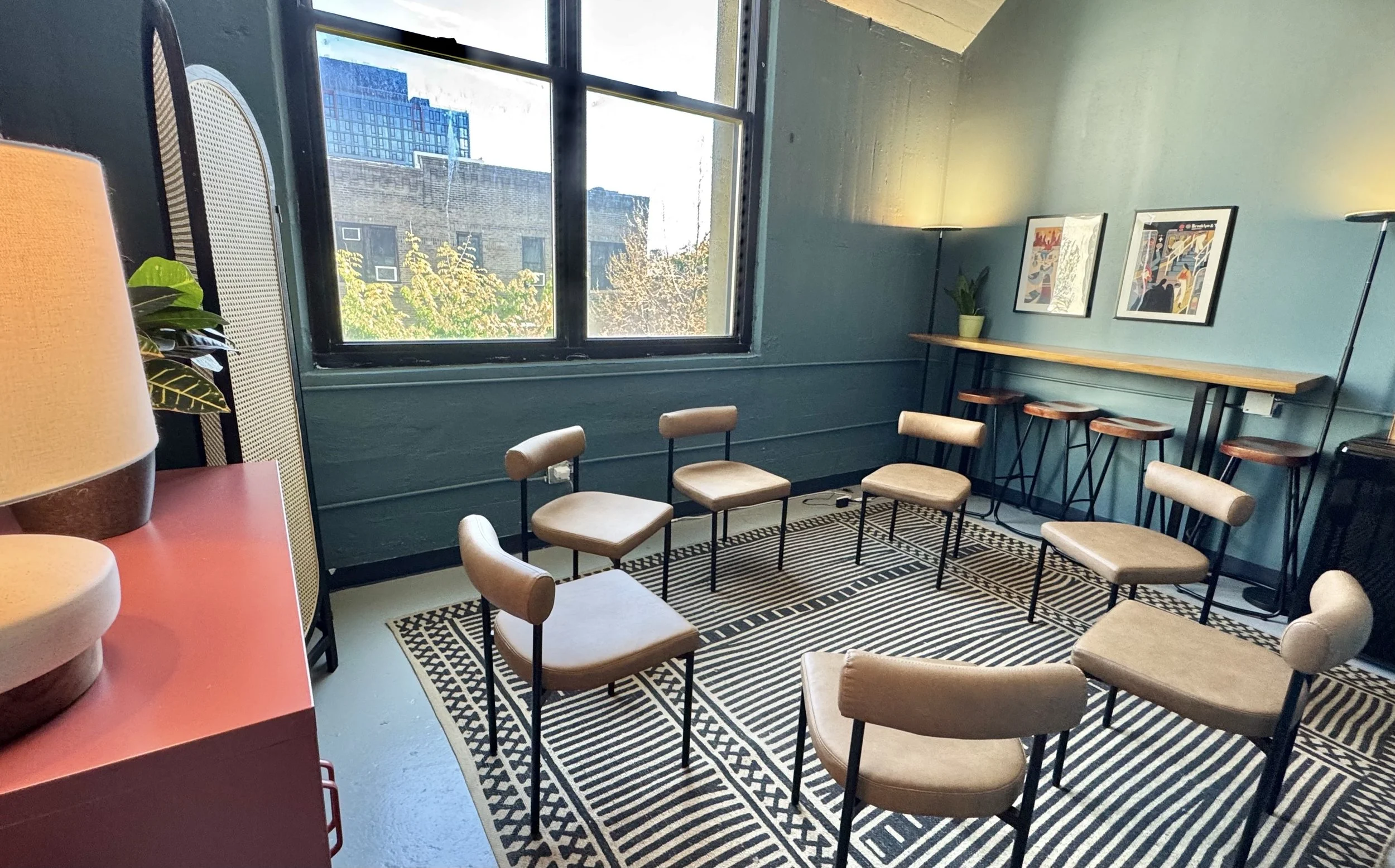 Group therapy room at Groundwork Therapy near Prospect Heights, Brooklyn