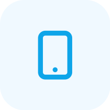 Icono de teléfono móvil en fondo blanco