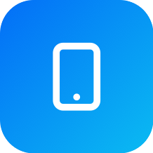 Icono de un teléfono móvil en fondo azul