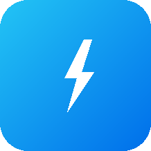 Símbolo de rayo en fondo azul