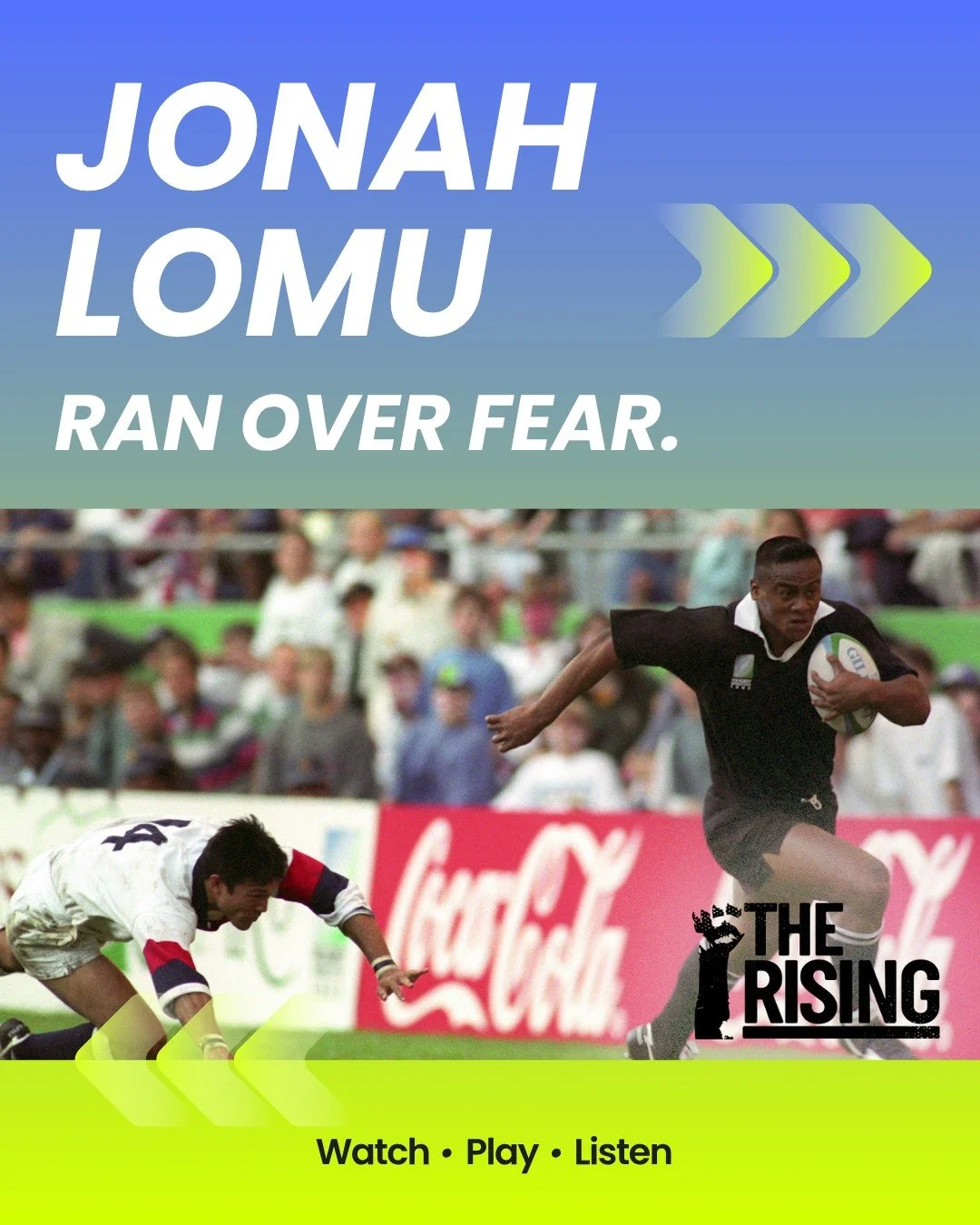 Jonah Lomu scored 15 tries across two Rugby World Cups. At just 20 years old, he turned defenders into highlights and inspired a generation.

This is The Rising on StreamPlay.digital 👉 

Real talk, was Jonah Lomu the most unstoppable force rugby has