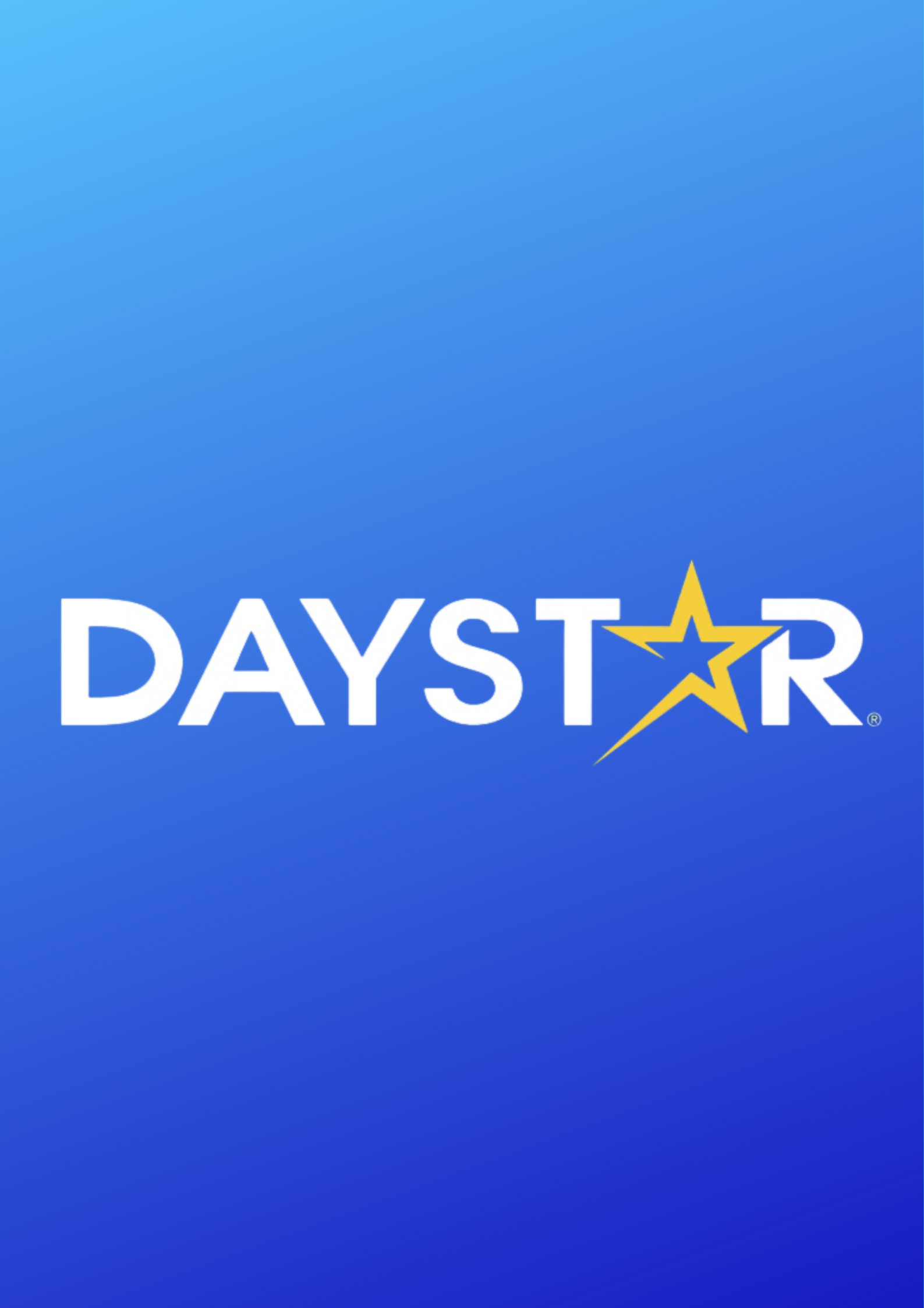 Logo of daystar with a yellow star and a blue background
