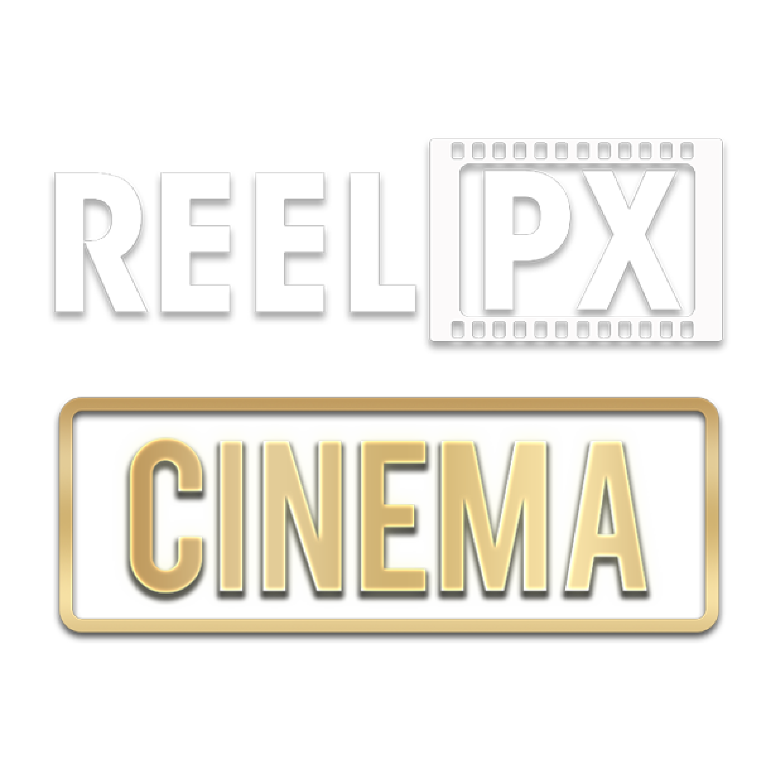 Reel IPX Cinema logo with a black background, featuring white text and a film strip icon around "IPX".