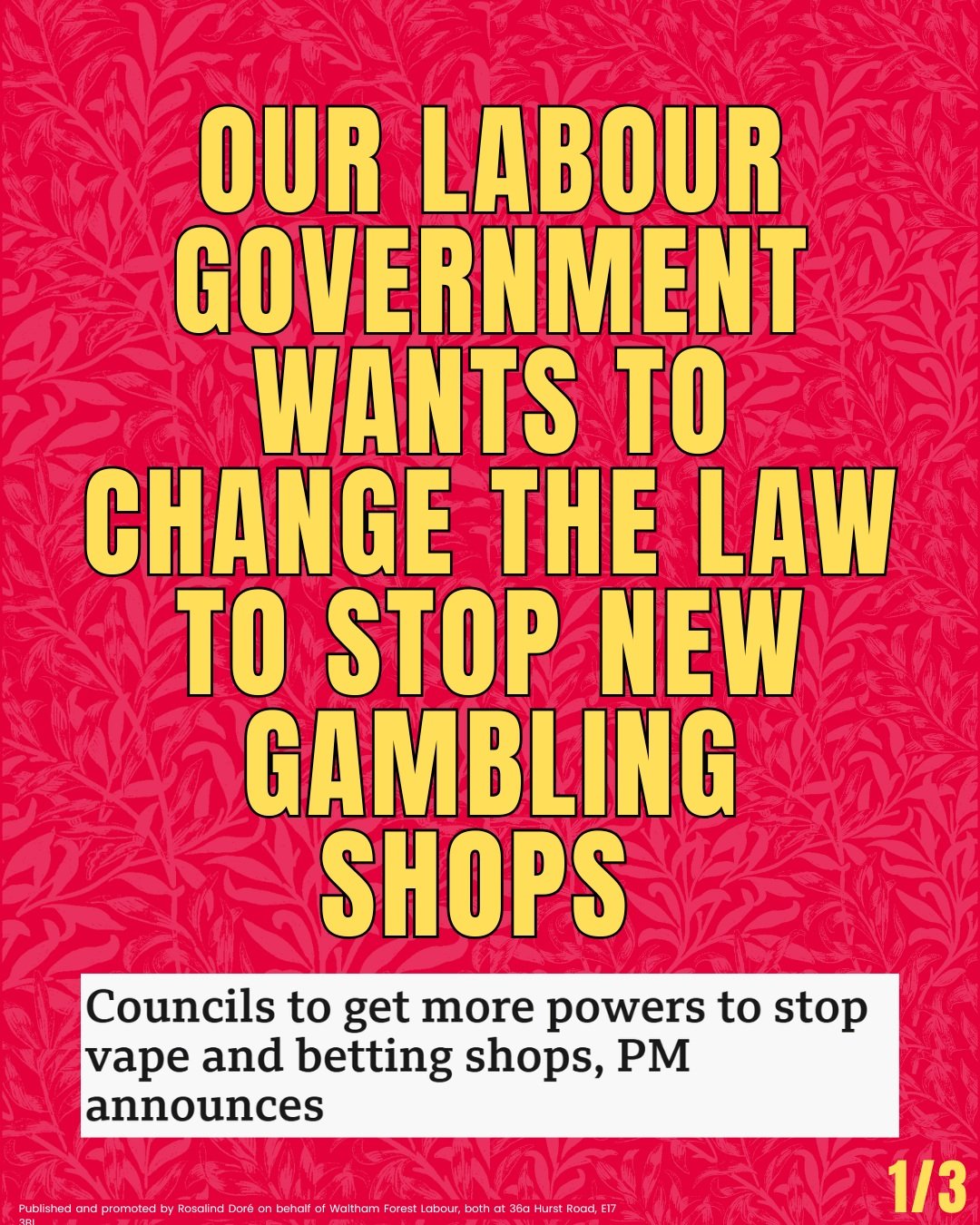 When a new gambling shop tried to open in Walthamstow, local residents and Labour campaigners fought back and won. Now the Labour Government wants to change the law so councils have stronger powers to refuse new gambling shops, instead of being expec
