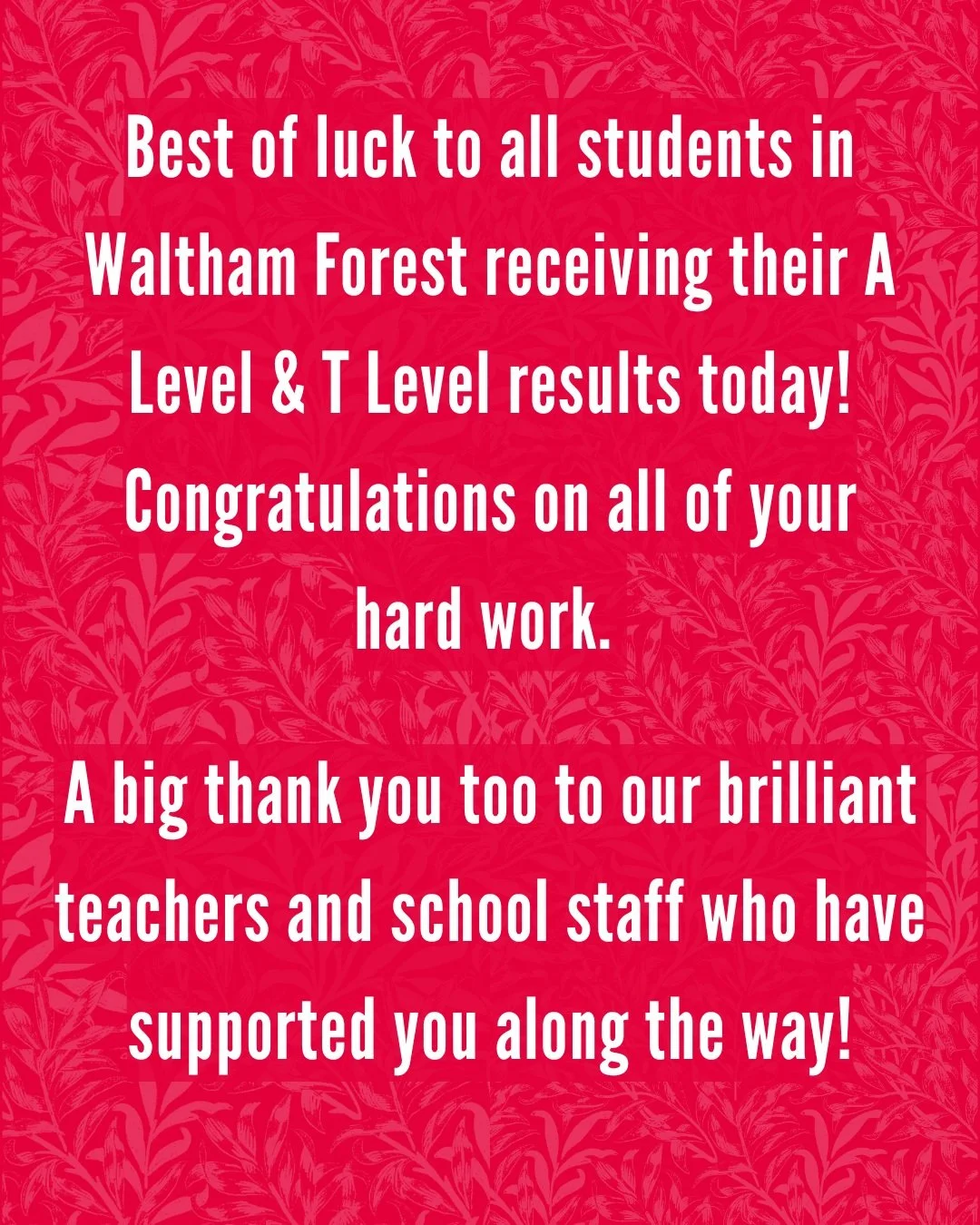 Getting through these courses is an achievement in itself - you should all be incredibly proud.

If your results aren&rsquo;t what you were hoping for, don&rsquo;t panic! There is lots of support available to you to help you find your next step.