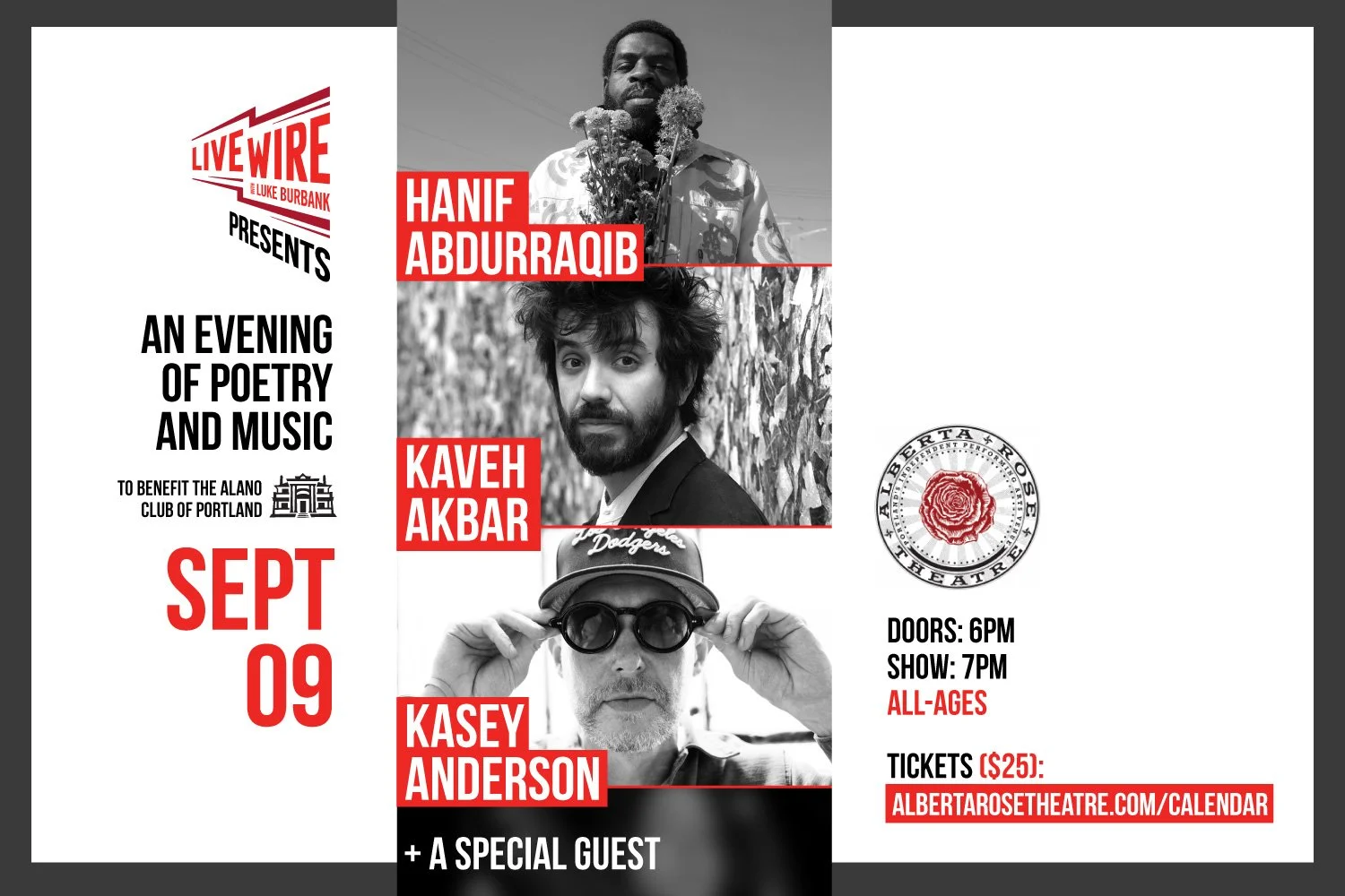 Live Wire Presents An Evening of Poetry and Songs: A Benefit for the Alano Club of Portland