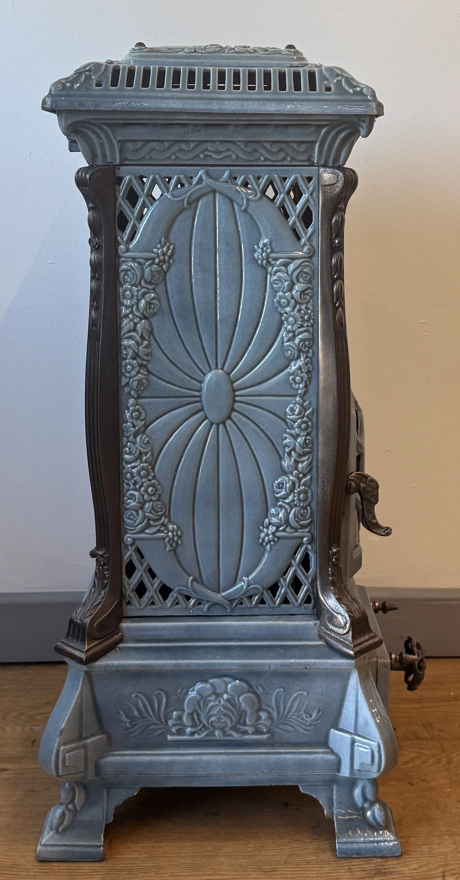 Side view showing detail of Vintage stove