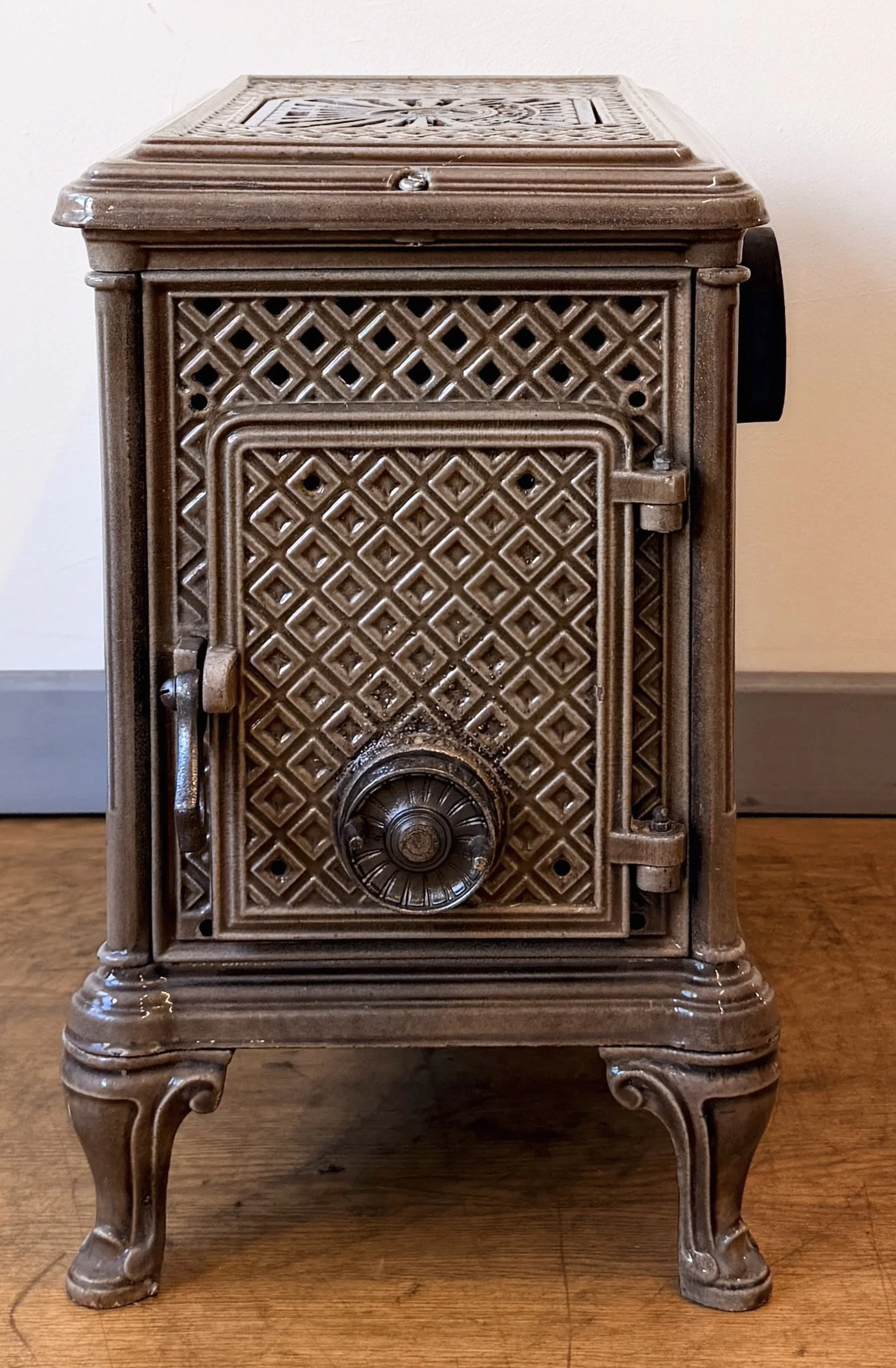 View of door on Antique French Stove