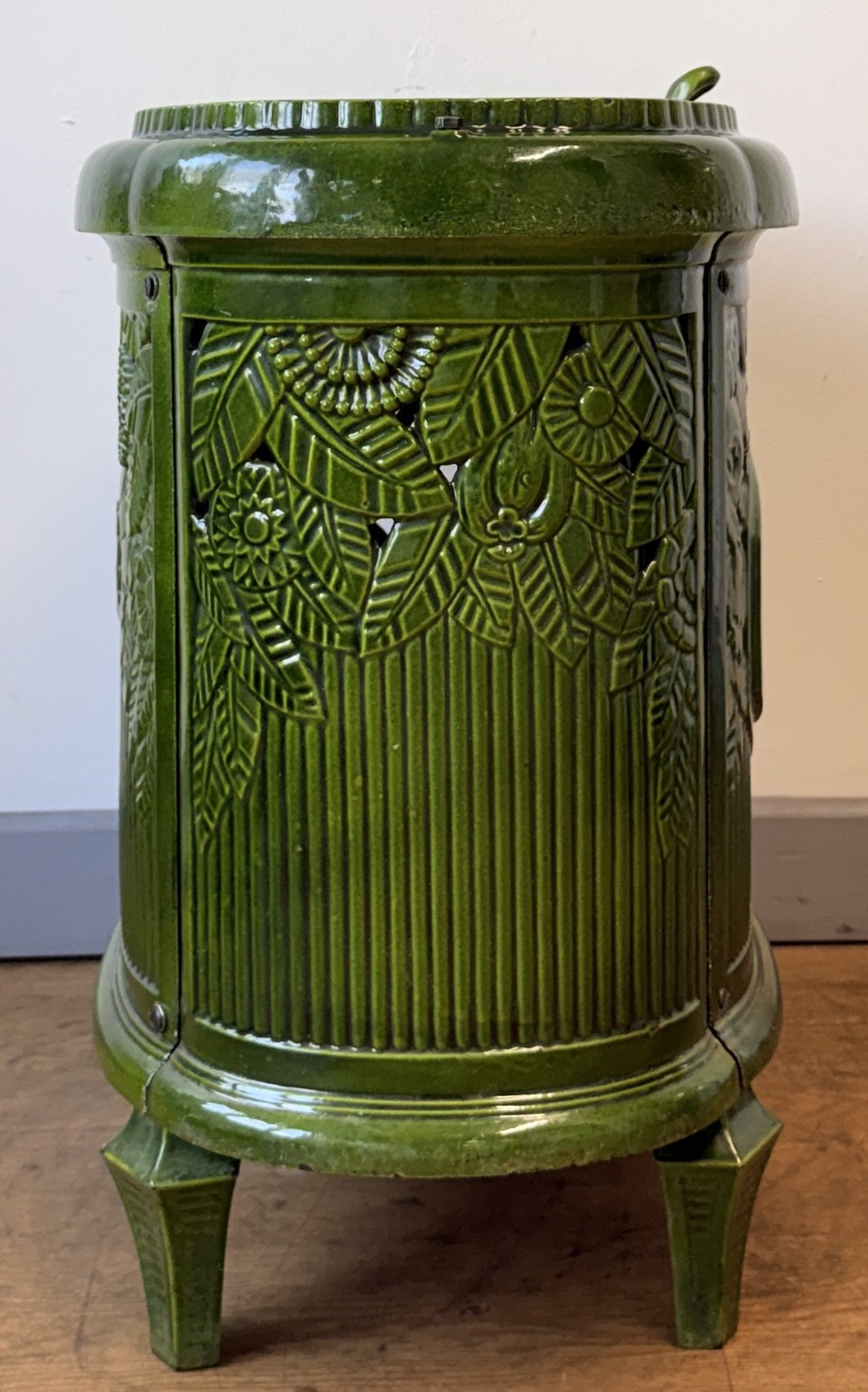 Side view of French stove
