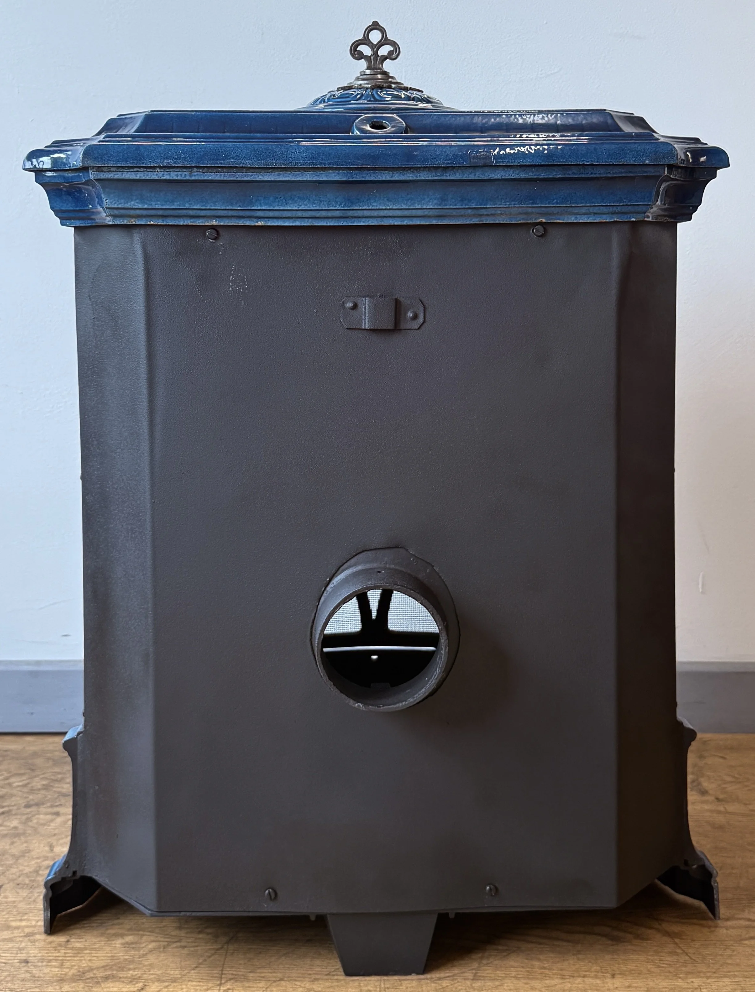 Back view of antique stove