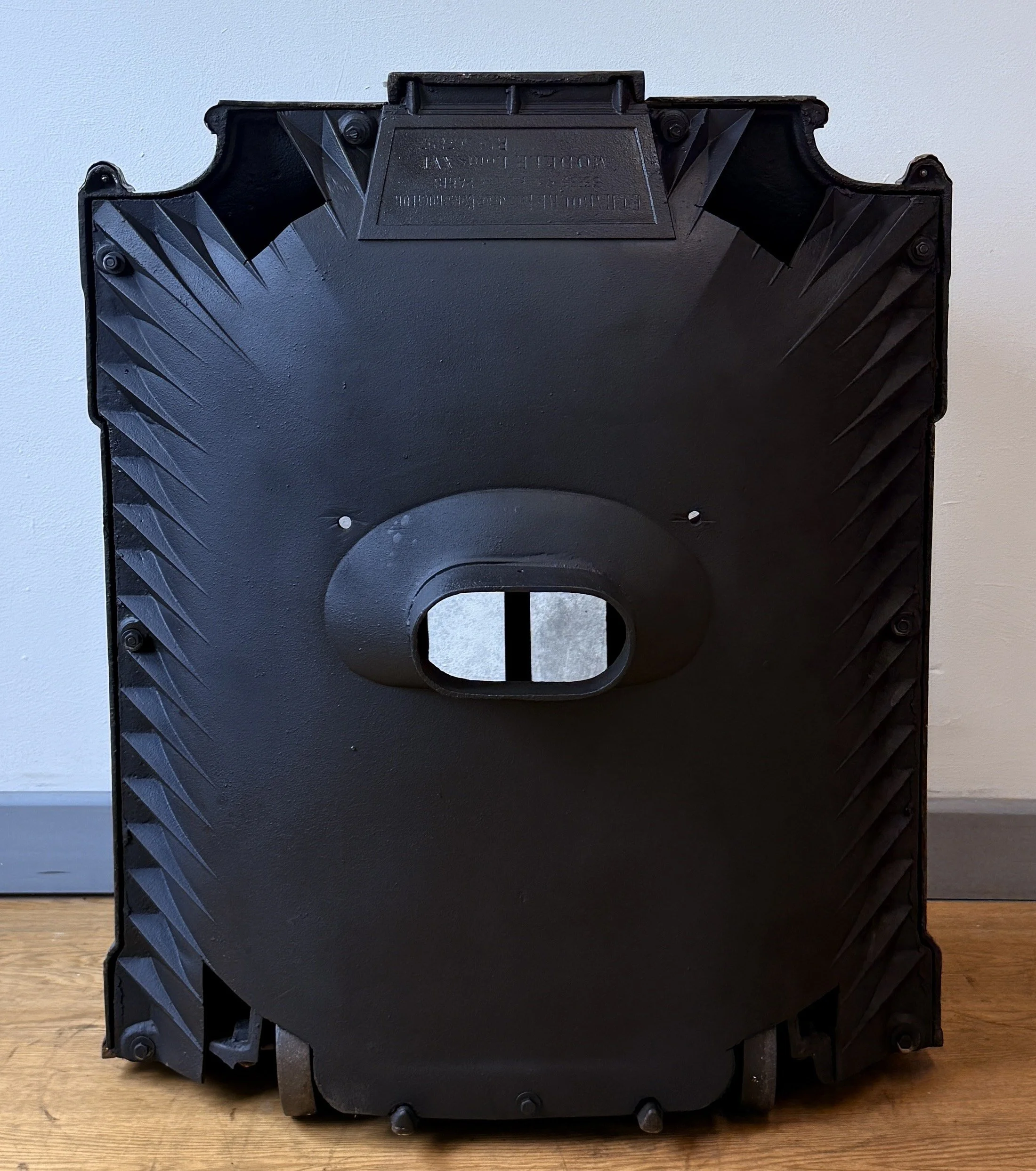 Rear view of an vintage French stove