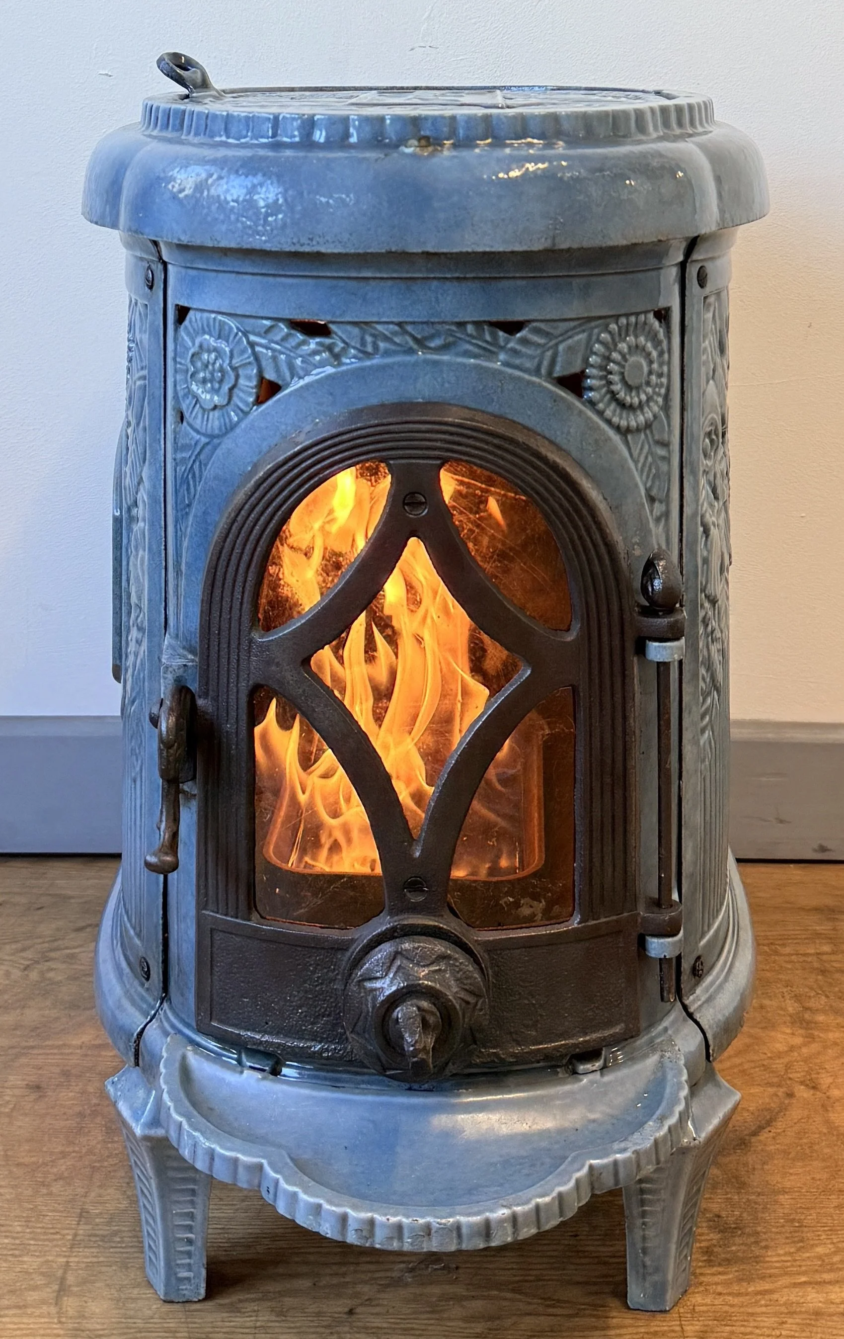 Door view of antique French stove
