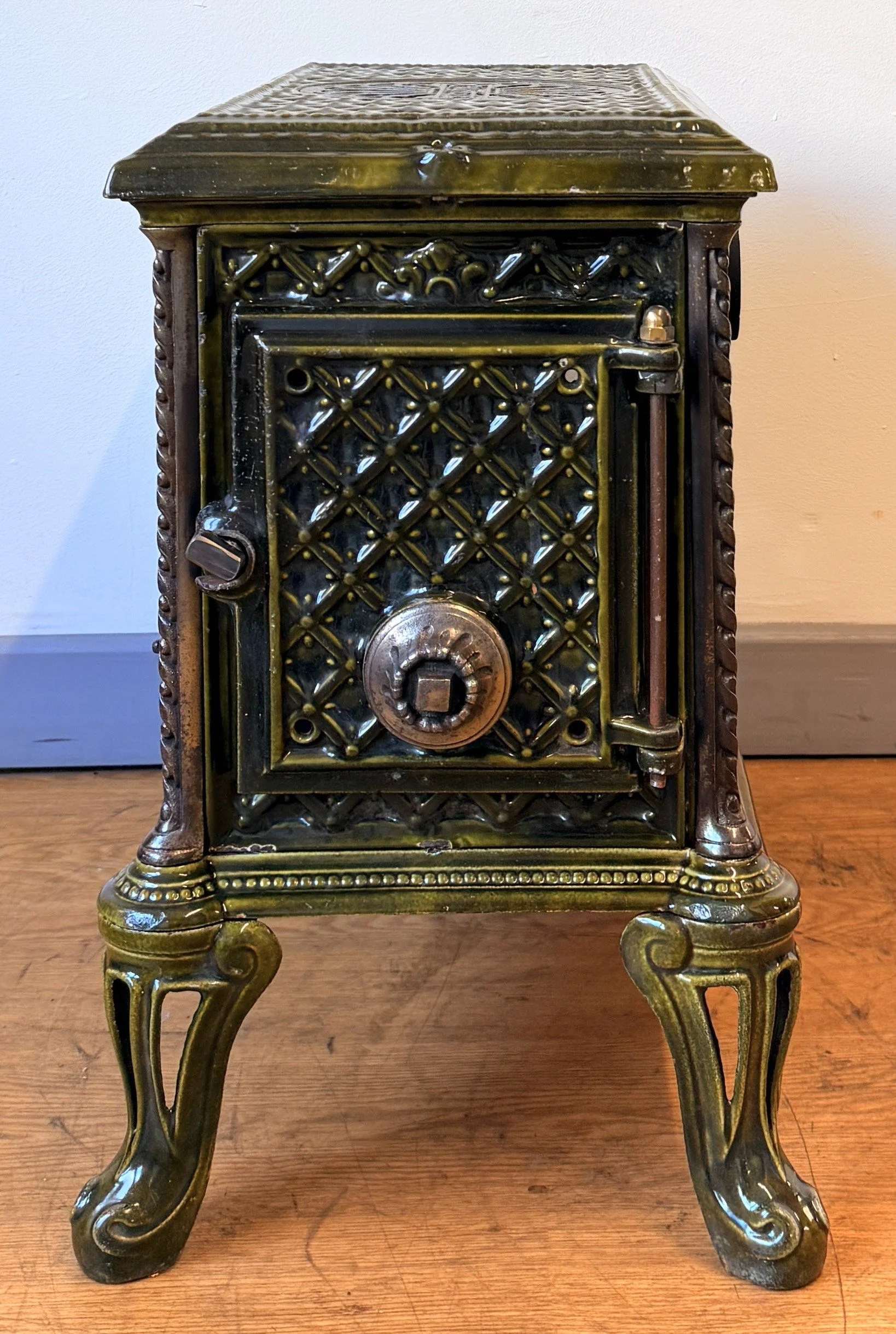 Side view and door of Antique French Stove