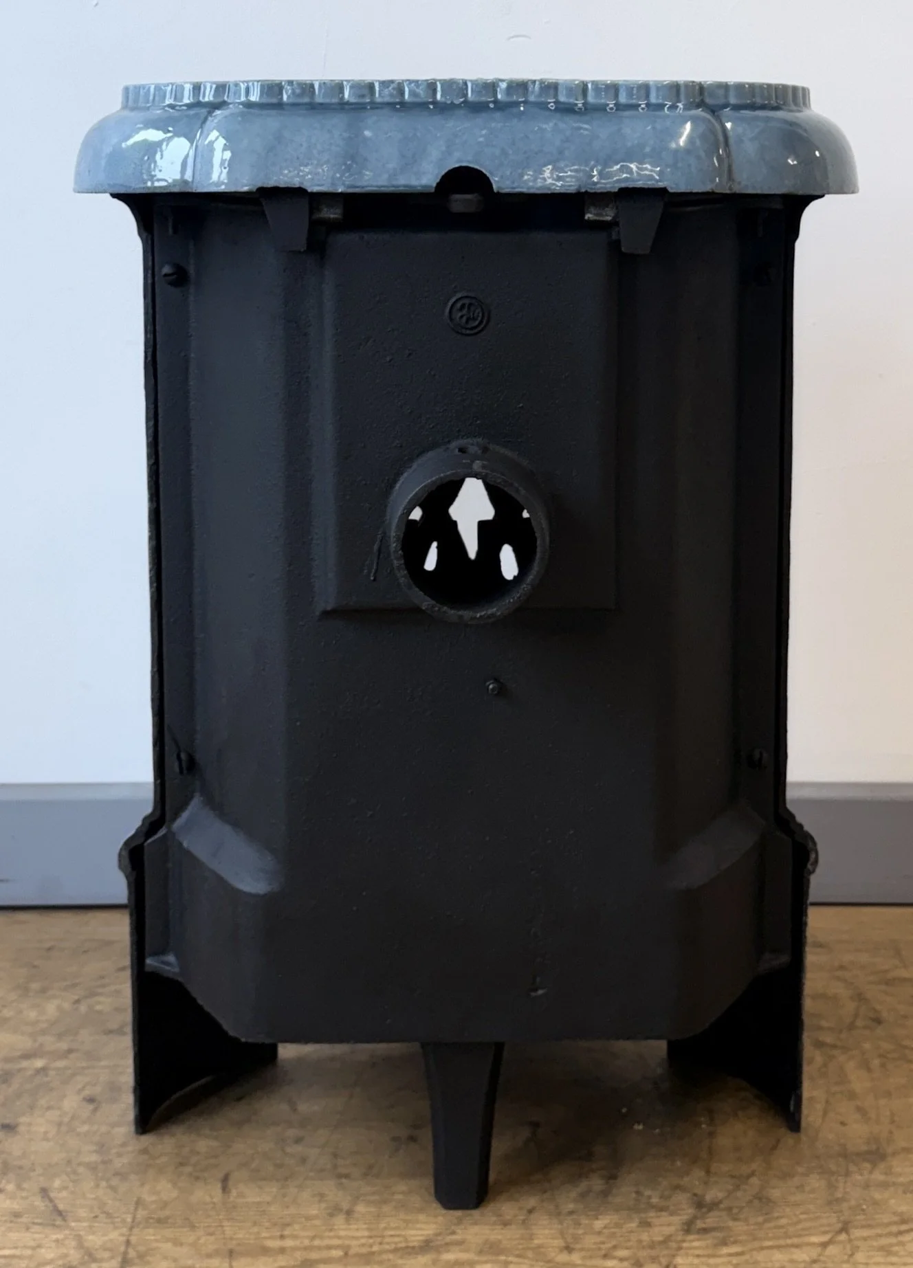 Rear view of antique French Stove