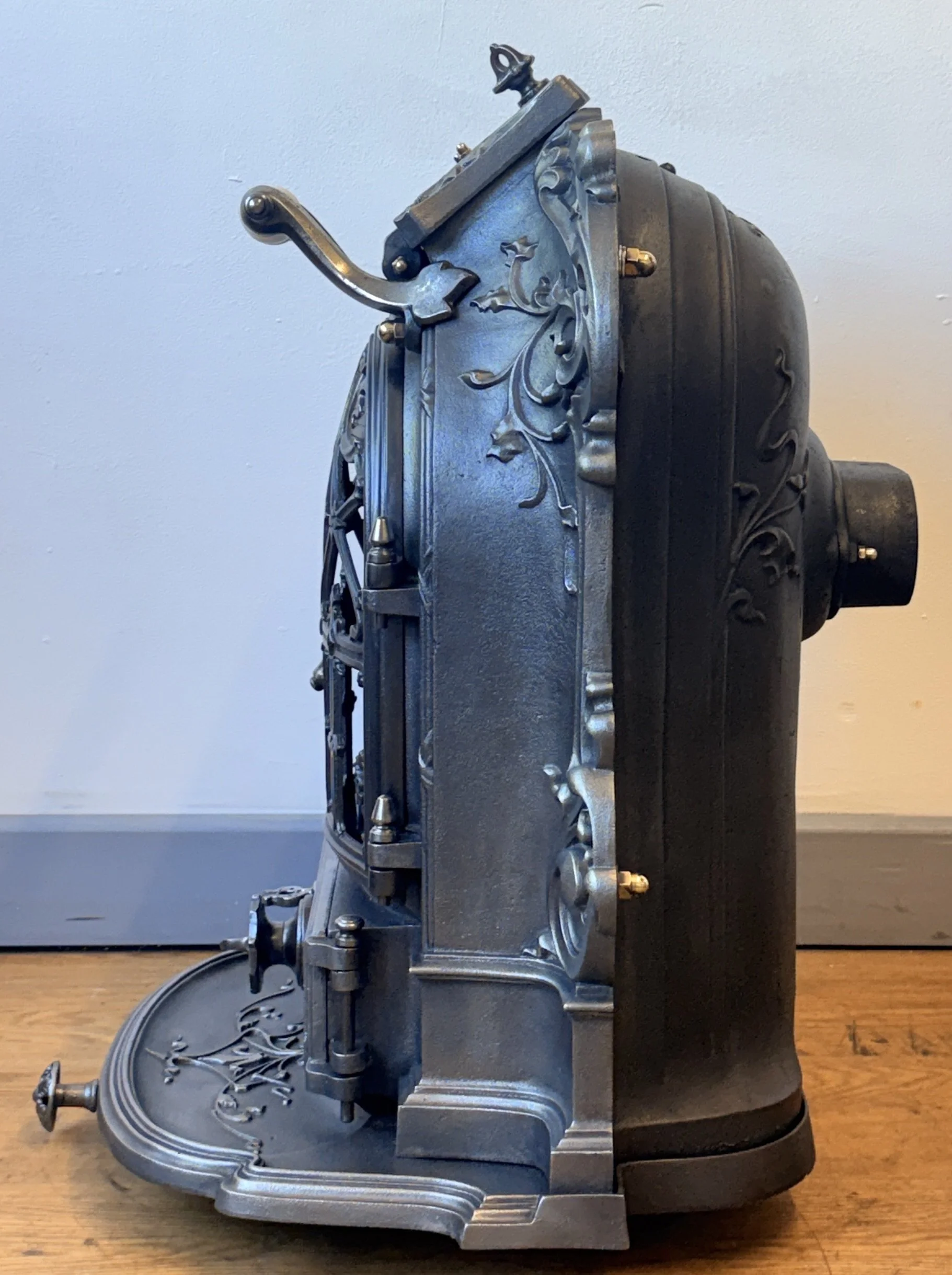 Side view of French stove