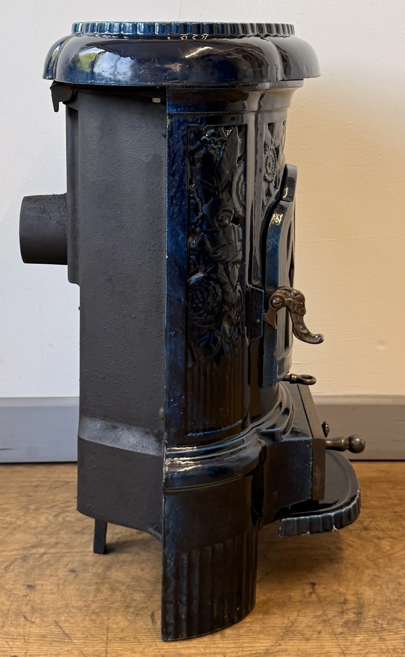 Side view of French Cast Iron Stove