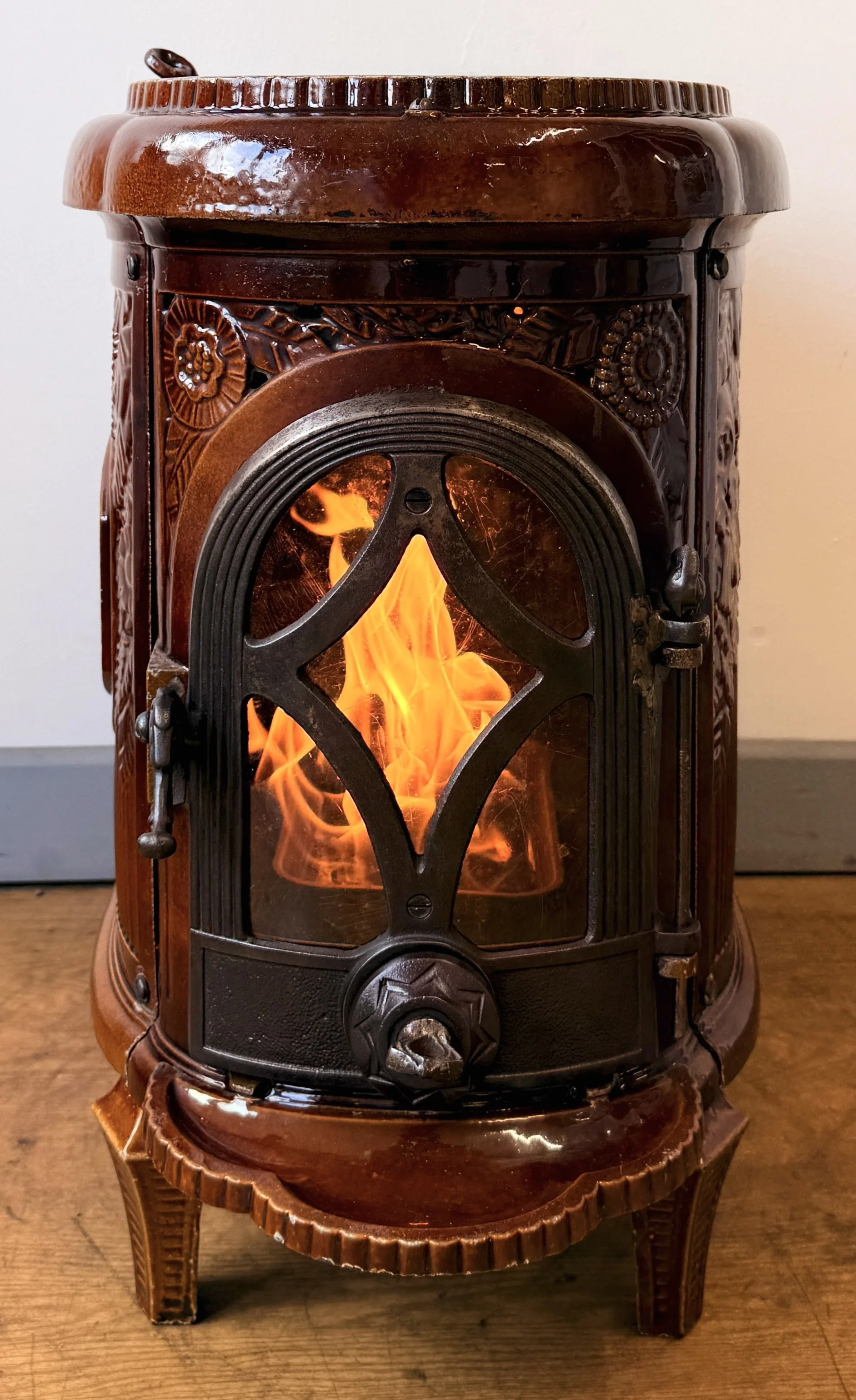 View of the door of a French Bioethanol Stove