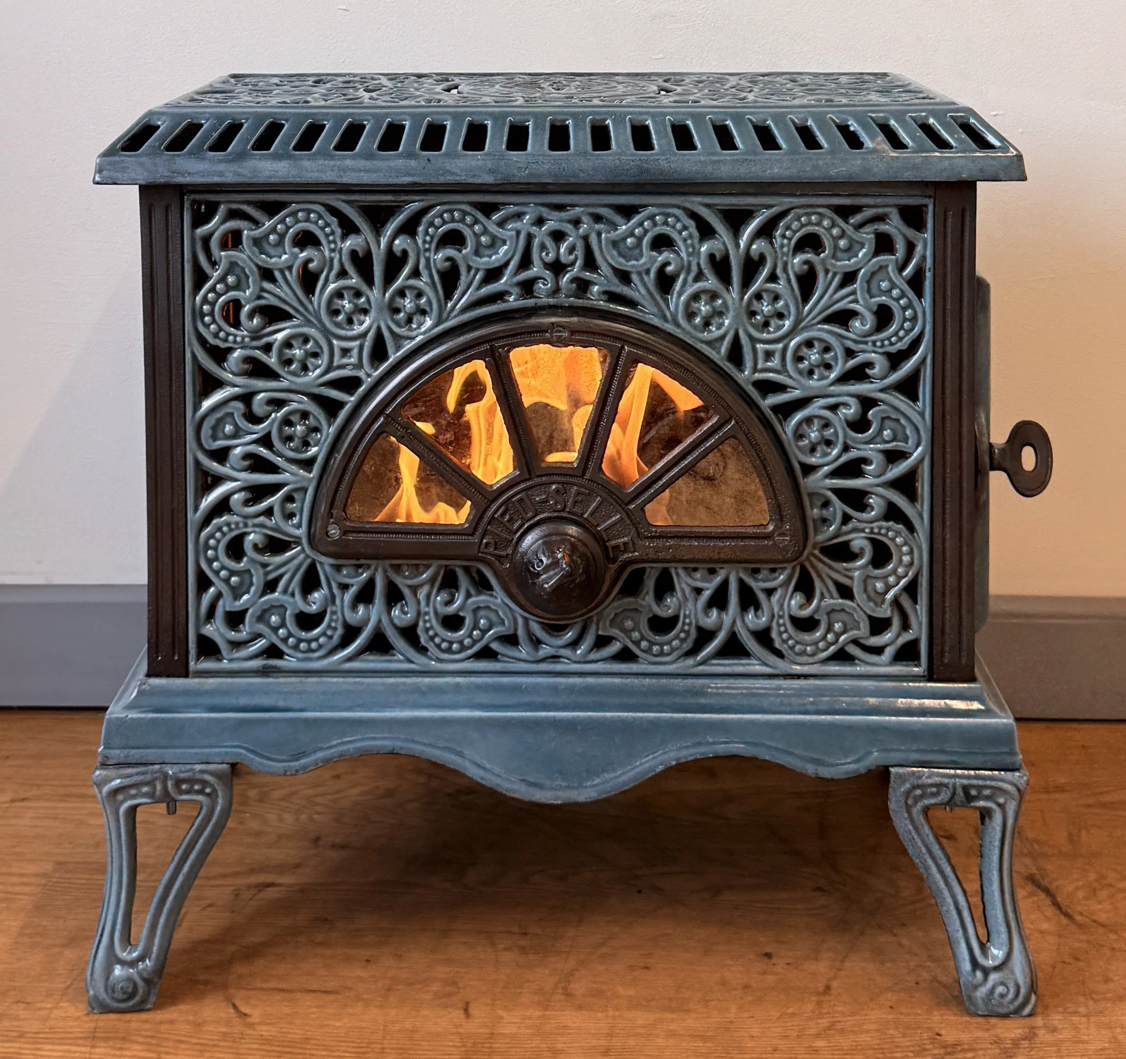 Art Nouveau french antique stove burning bioethanol
