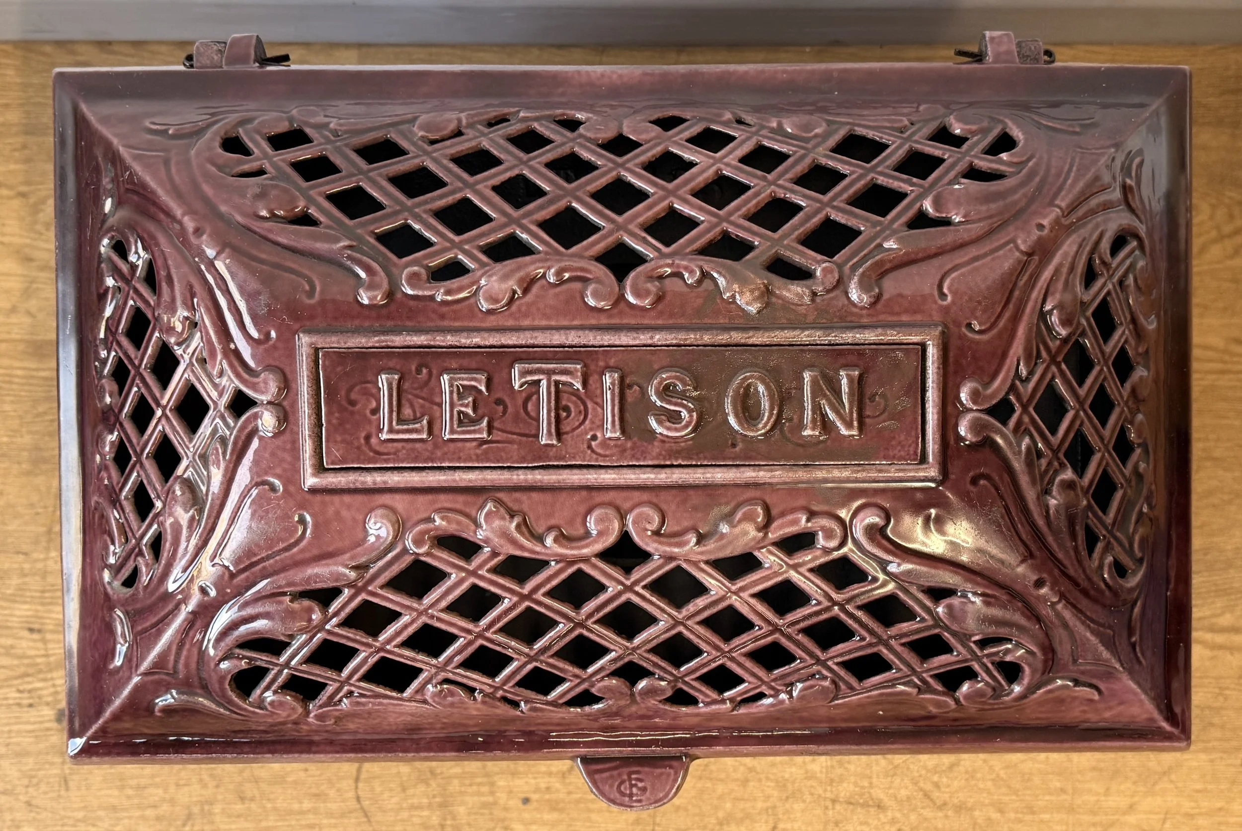 Lid view of French vintage stove