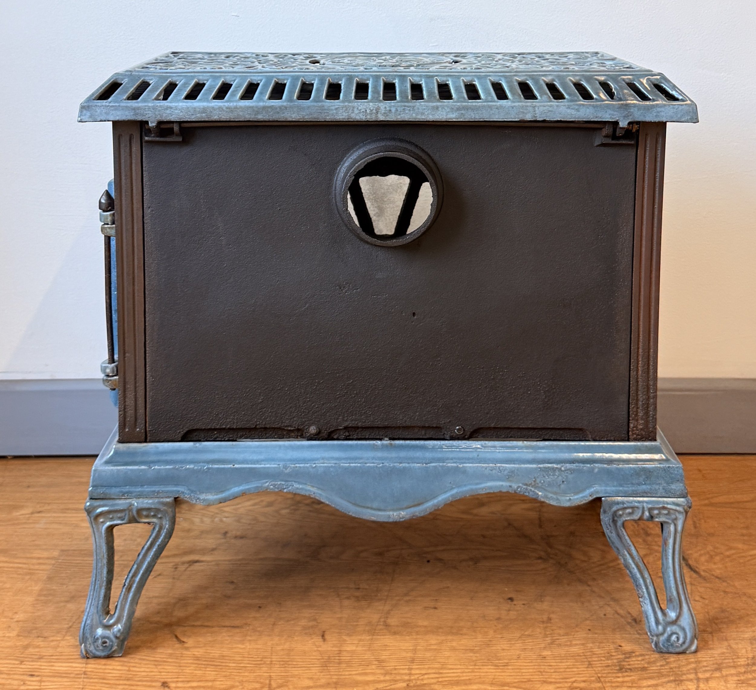 Rear view with flue of French antique stove