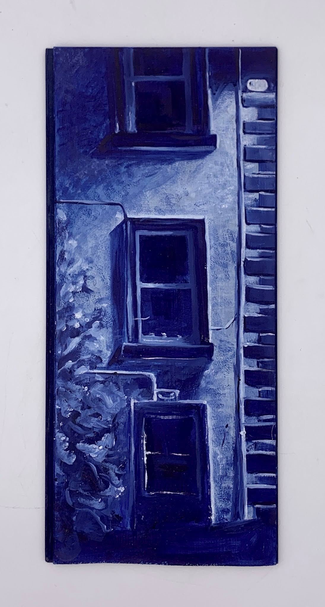 'untitled blue 2' (2023), oil paint on floor board