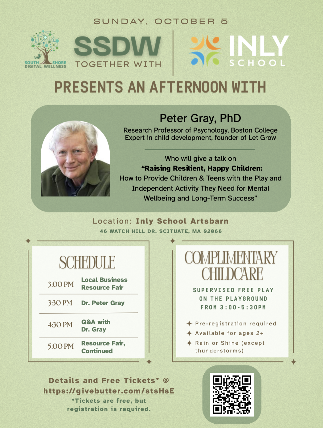 South Shore Digital Wellness Event - Dr. Peter Gray: Raising Resilient, Happy Children