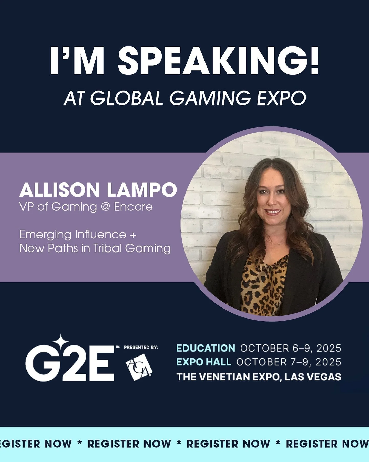 Big news&hellip; I&rsquo;ll be speaking at G2E 2025 this October in Las Vegas ✨

I&rsquo;m moderating the panel &ldquo;Emerging Influence and New Paths in Tribal Gaming&rdquo; to talk about where we&rsquo;re headed and why these conversations matter.