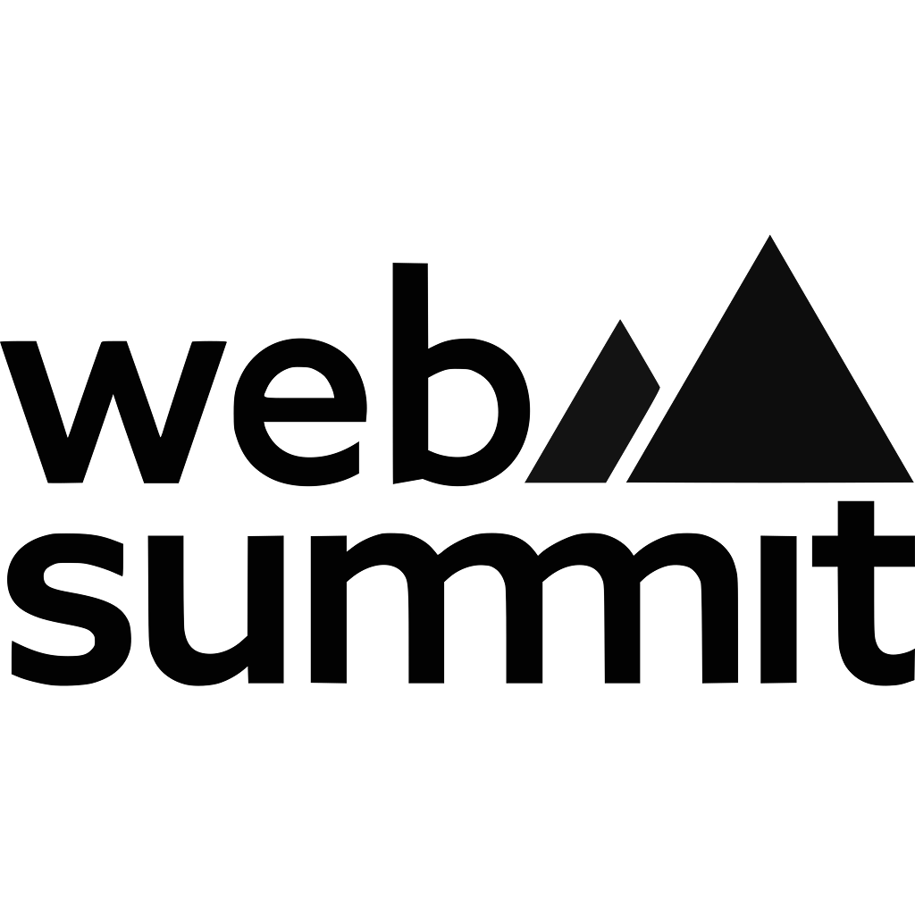 Web Summit logo with stylized mountain peaks.