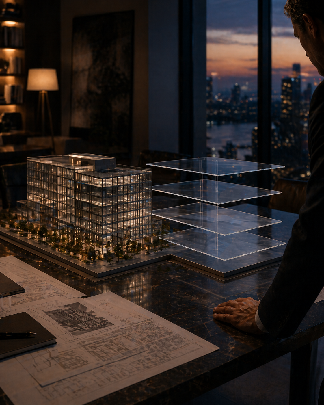 Commercial real estate wireless strategy concept showing an outdated infrastructure stack being reconsidered for a more tailored network architecture.