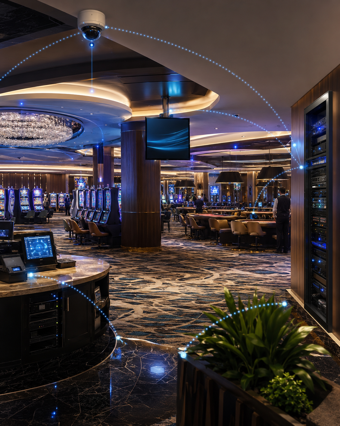 Private wireless supports connected gaming, surveillance and operational systems in a casino environment.