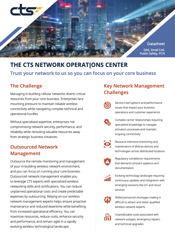 CTS NOC Managed Services Data Sheet