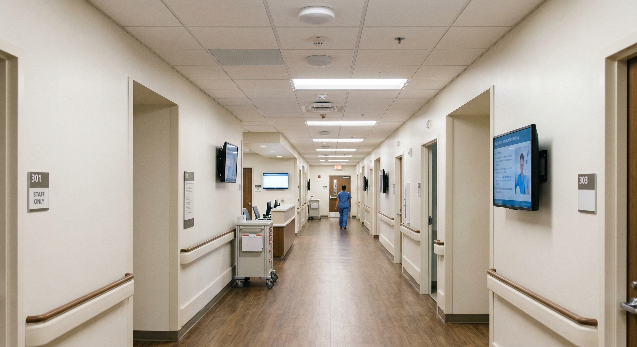 Distributed antenna system installation in hospital corridor