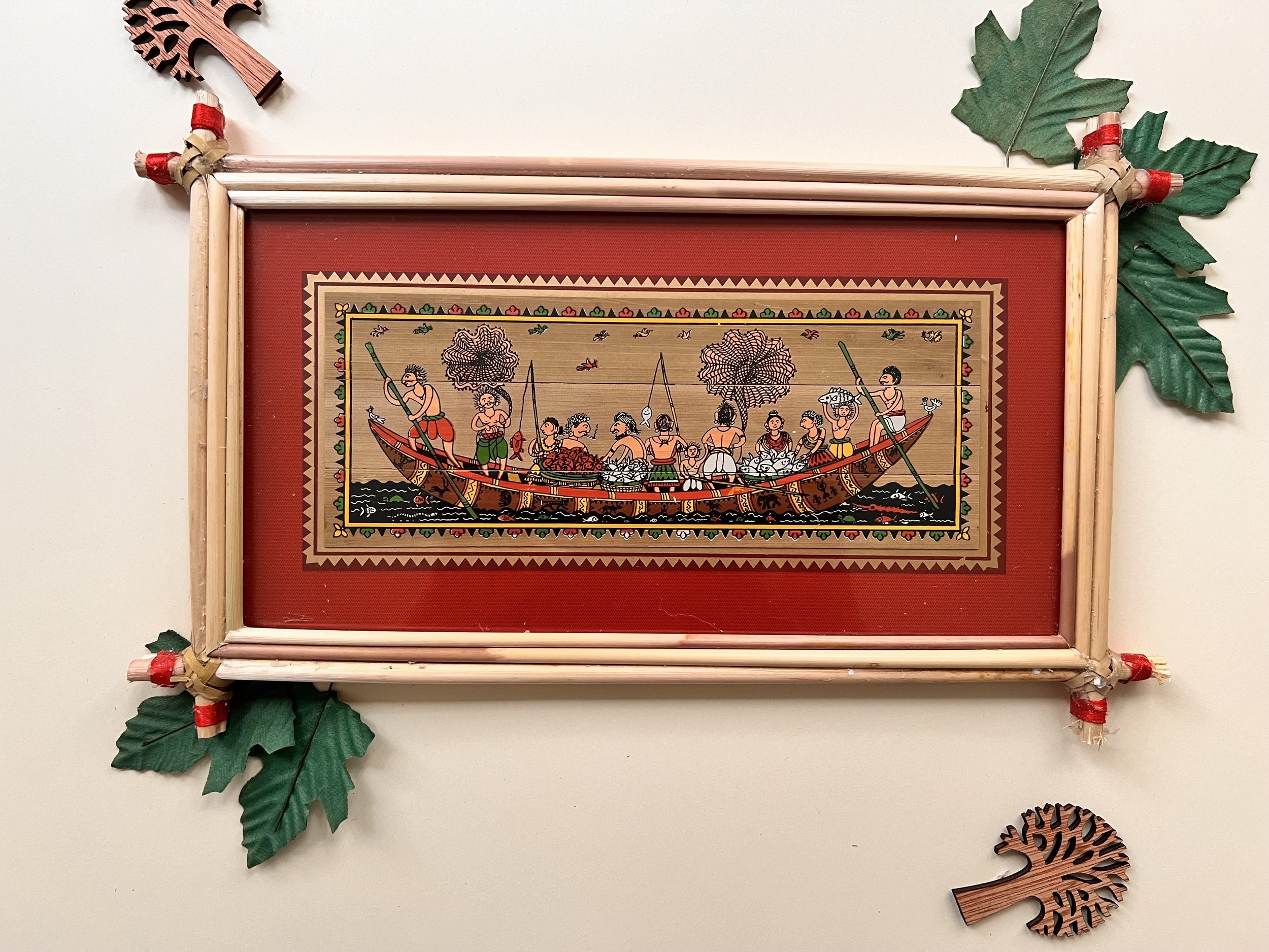Handmade Pattachitra Boat Procession Painting – Framed Indian Art