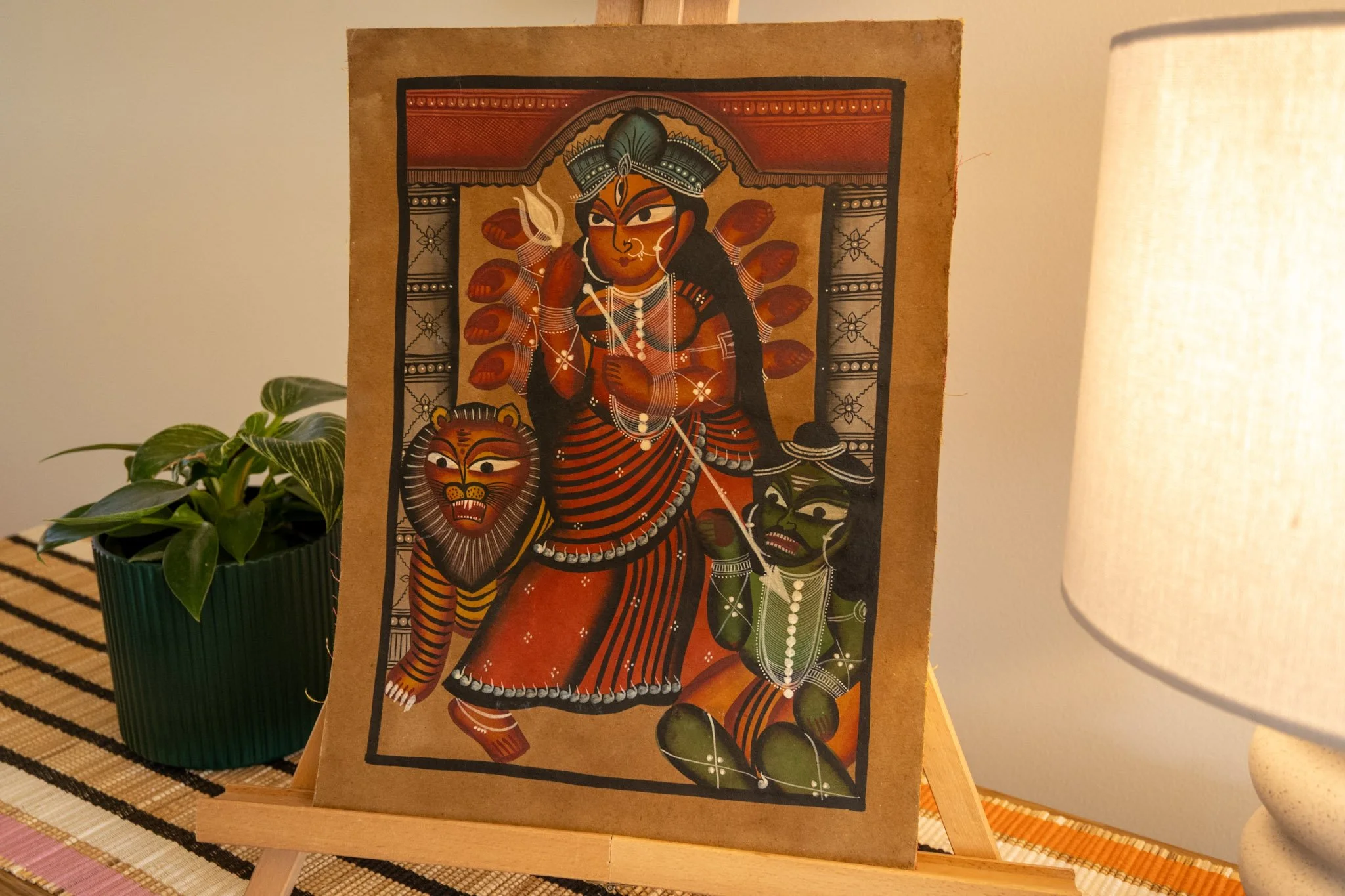 Bengal Pattachitra Durga Mahishasura Mardini Painting