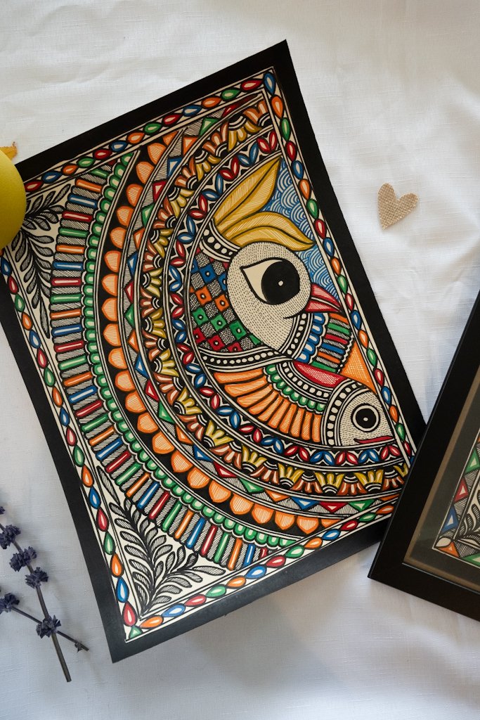 Handmade Madhubani Bird Painting – Multicolour