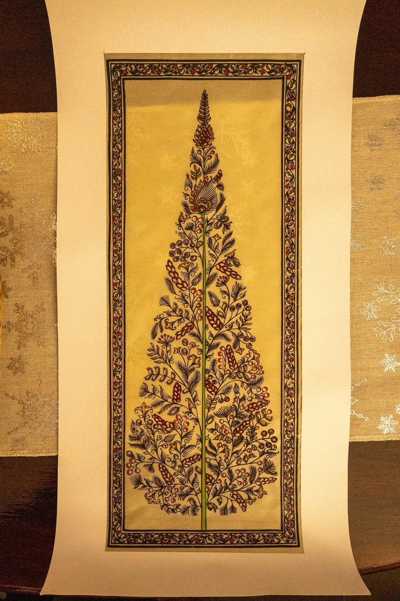 Handmade Pattachitra Tree of Life Painting – Intricate Floral Motif