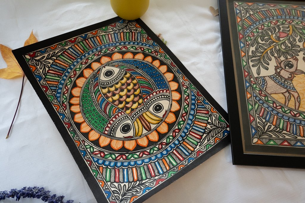 Handmade Madhubani Fish Painting – Vibrant Indian Art