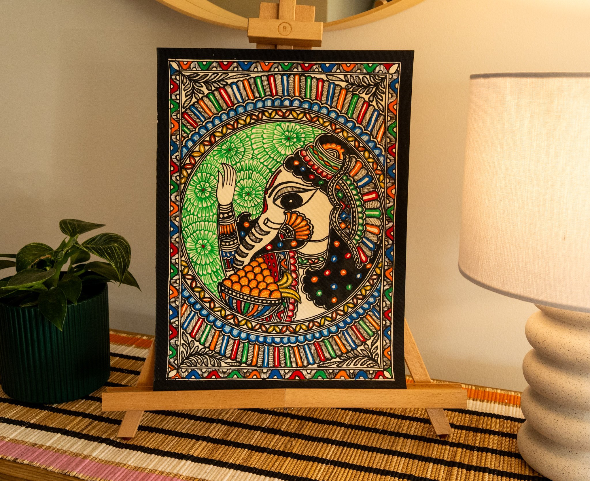 Handmade Madhubani Ganesha Painting