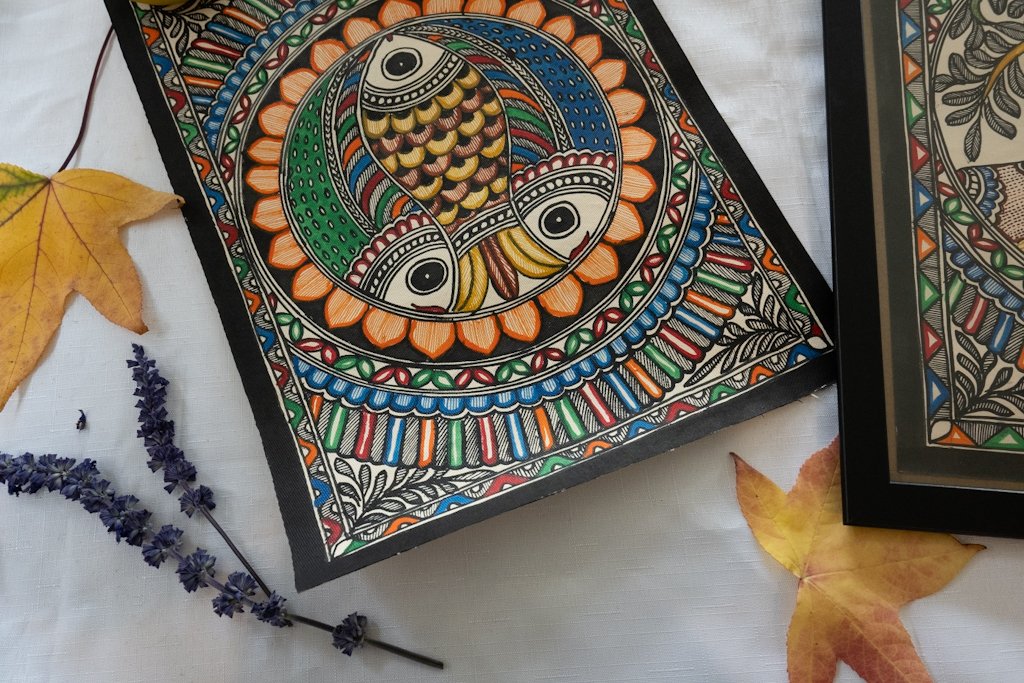 Handmade Madhubani Fish Painting – Vibrant Indian Art