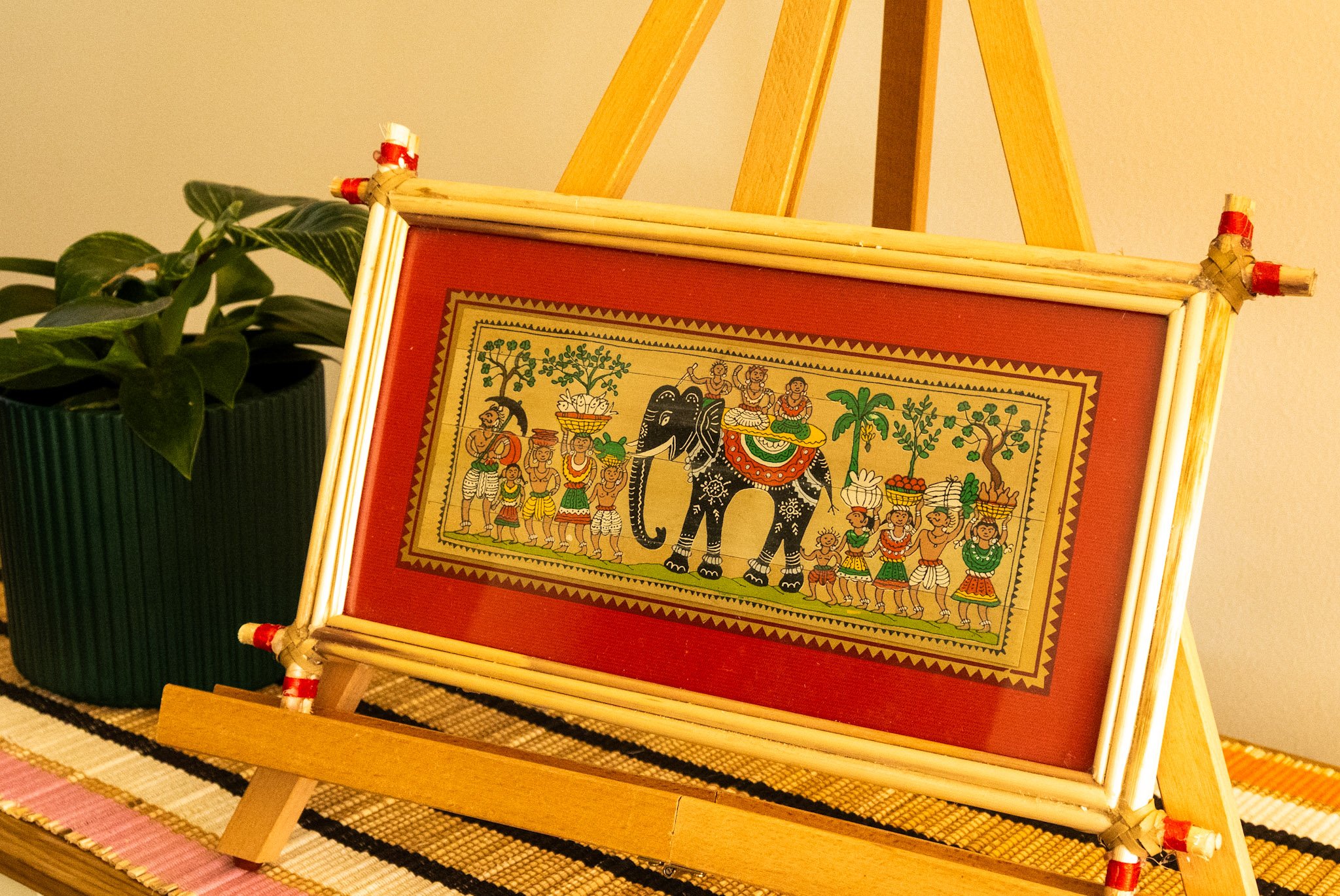 Pattachitra Palm Leaf Elephant | Nadhi Artistry Australia