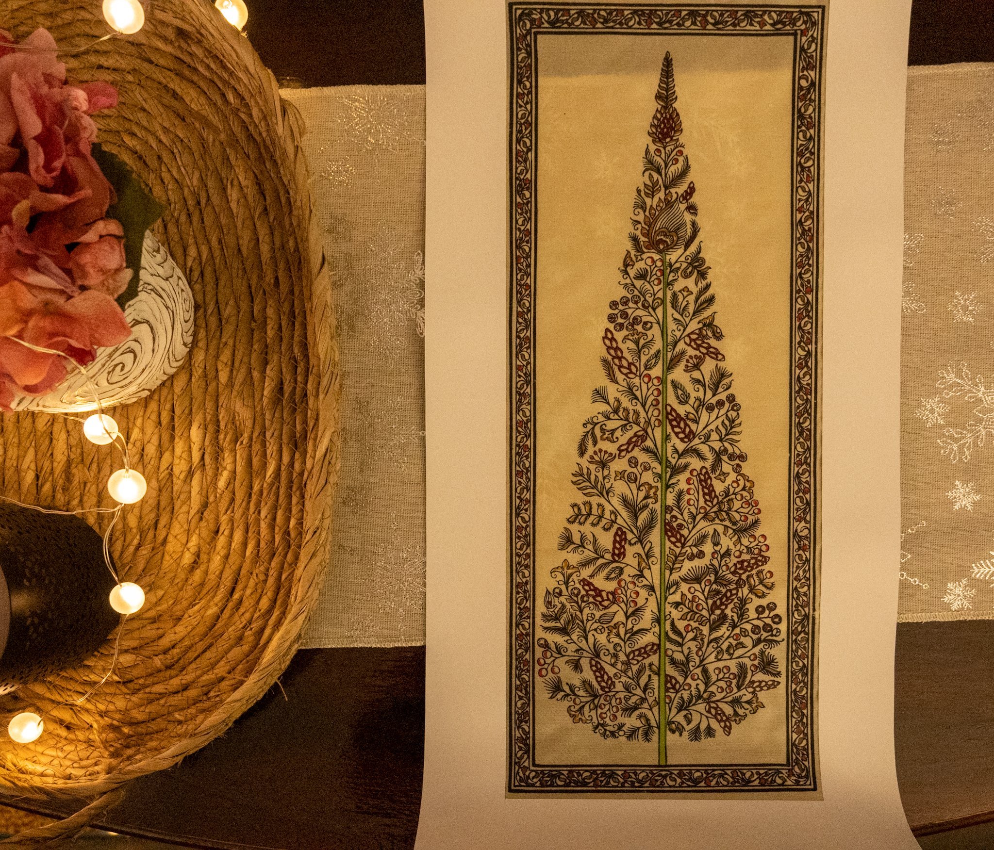 Handmade Pattachitra Tree of Life Painting – Intricate Floral Motif
