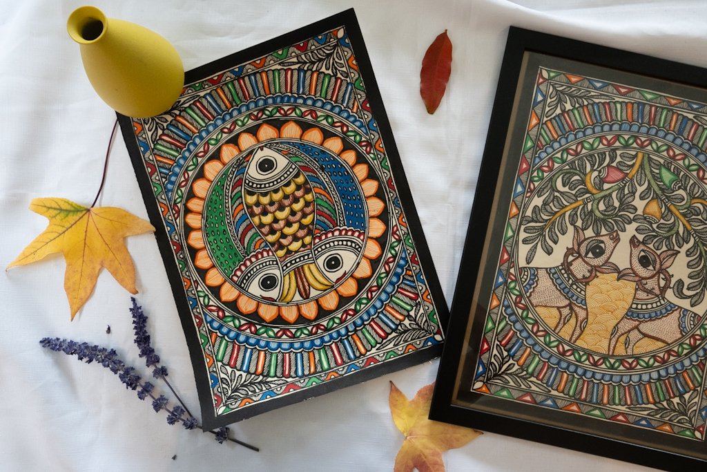 Handmade Madhubani Fish Painting – Vibrant Indian Art