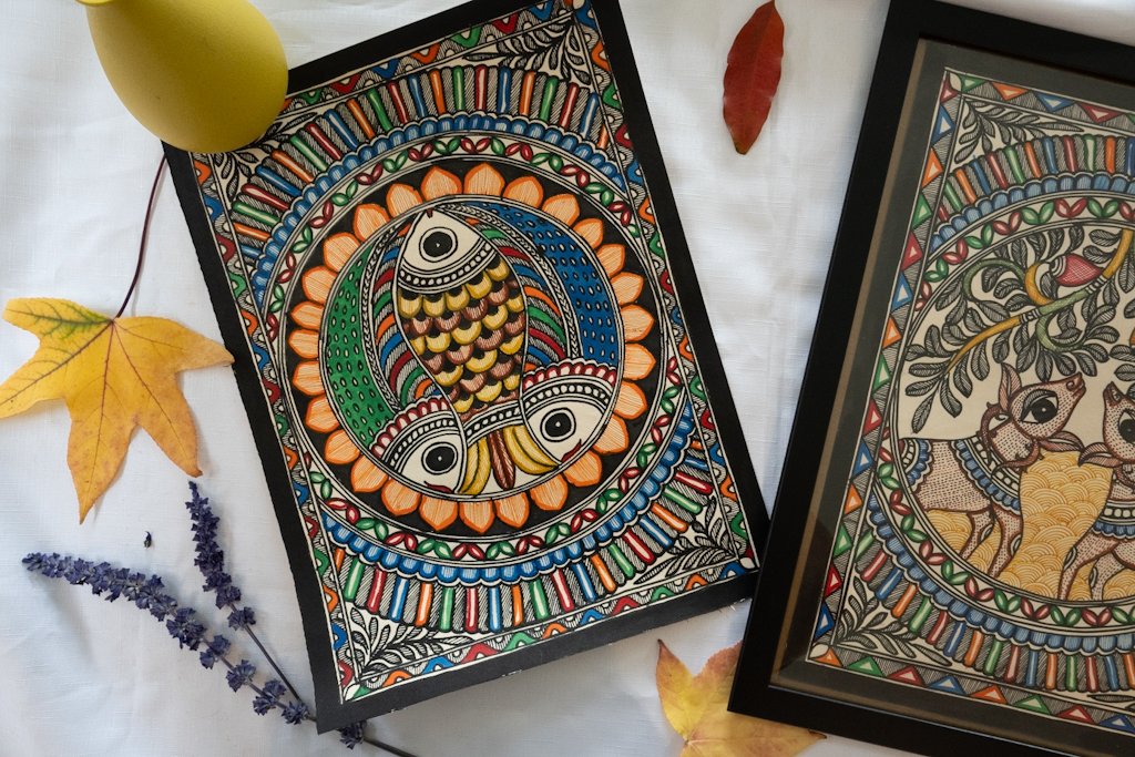 Handmade Madhubani Fish Painting – Vibrant Indian Art