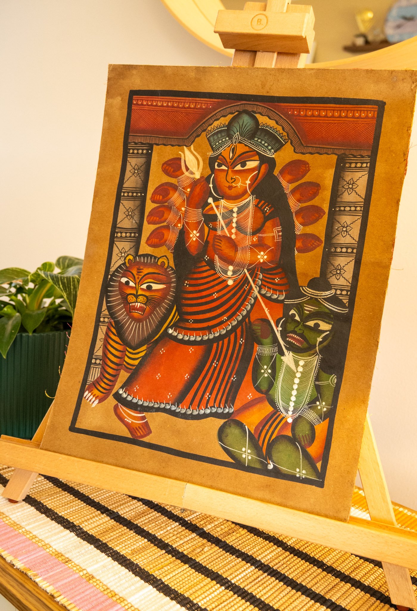 Bengal Pattachitra Durga Mahishasura Mardini Painting