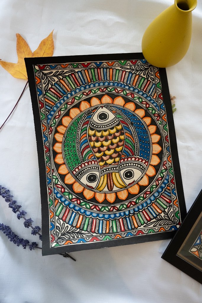 Handmade Madhubani Fish Painting – Vibrant Indian Art