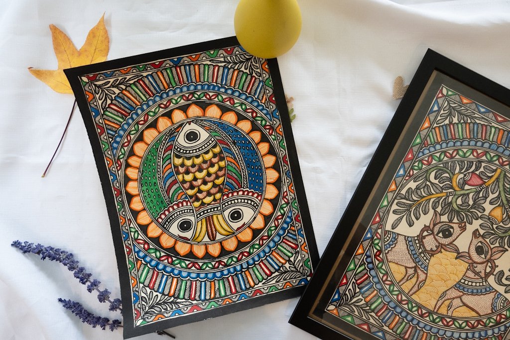 Handmade Madhubani Fish Painting – Vibrant Indian Art