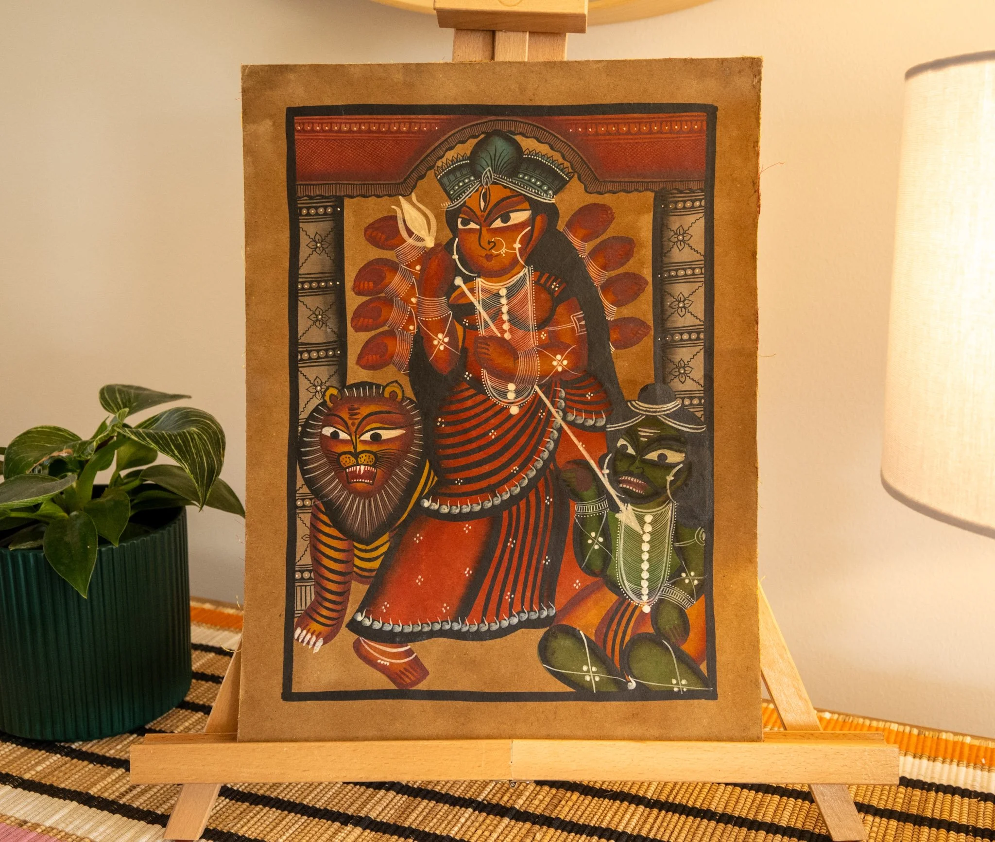 Bengal Pattachitra Durga Mahishasura Mardini Painting